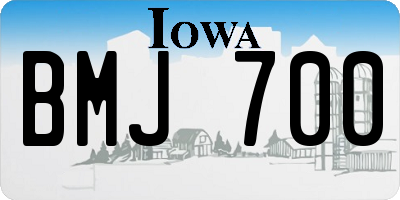 IA license plate BMJ700