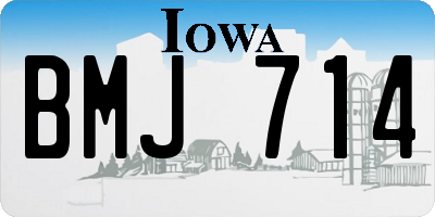 IA license plate BMJ714