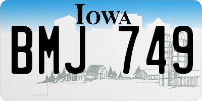 IA license plate BMJ749
