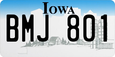 IA license plate BMJ801