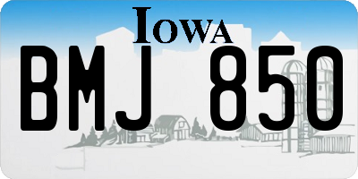 IA license plate BMJ850