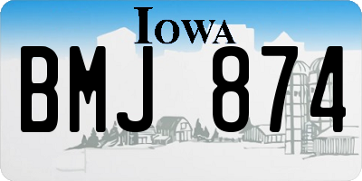 IA license plate BMJ874