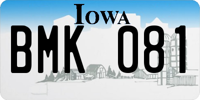 IA license plate BMK081