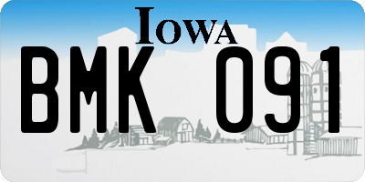 IA license plate BMK091