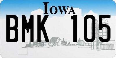 IA license plate BMK105