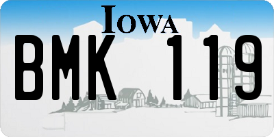 IA license plate BMK119