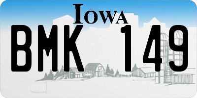 IA license plate BMK149