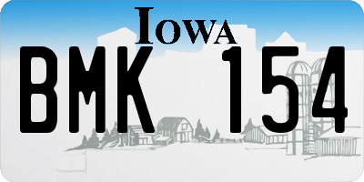 IA license plate BMK154