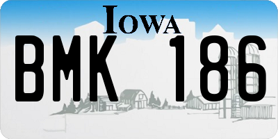IA license plate BMK186