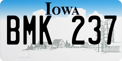 IA license plate BMK237