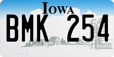 IA license plate BMK254