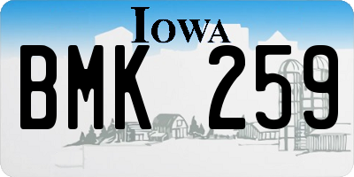 IA license plate BMK259