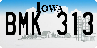 IA license plate BMK313