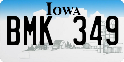 IA license plate BMK349