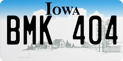 IA license plate BMK404
