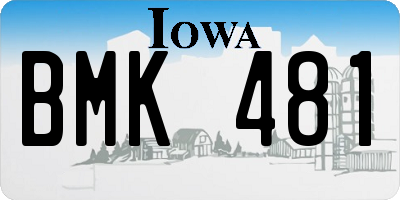 IA license plate BMK481