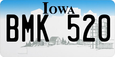 IA license plate BMK520
