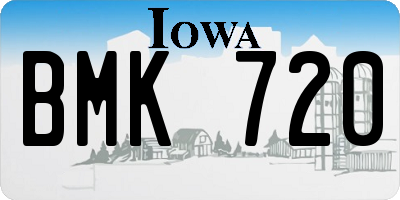 IA license plate BMK720
