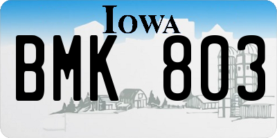 IA license plate BMK803