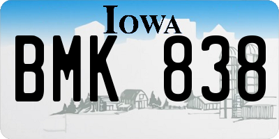 IA license plate BMK838