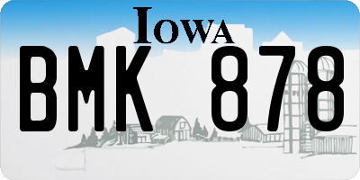 IA license plate BMK878