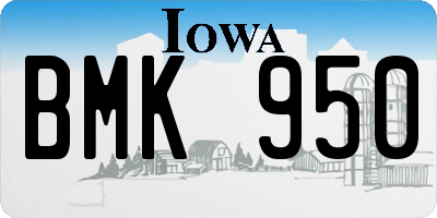 IA license plate BMK950