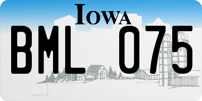 IA license plate BML075