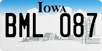 IA license plate BML087