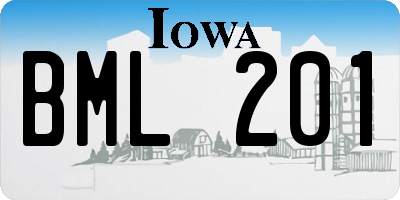 IA license plate BML201