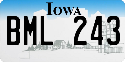 IA license plate BML243
