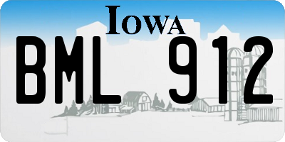 IA license plate BML912
