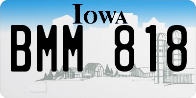 IA license plate BMM818
