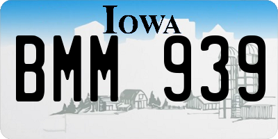 IA license plate BMM939