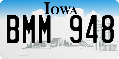 IA license plate BMM948