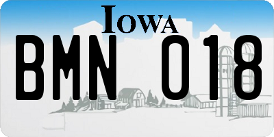 IA license plate BMN018