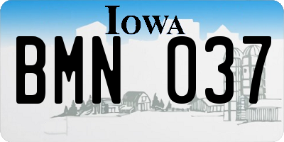 IA license plate BMN037