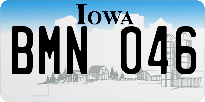 IA license plate BMN046
