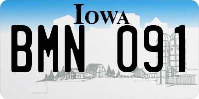 IA license plate BMN091