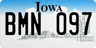 IA license plate BMN097