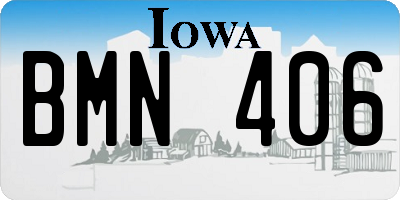 IA license plate BMN406