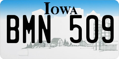 IA license plate BMN509
