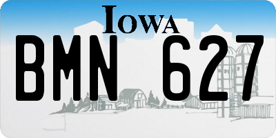 IA license plate BMN627