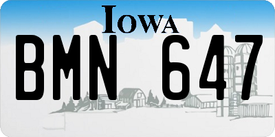 IA license plate BMN647