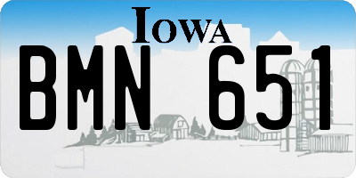 IA license plate BMN651