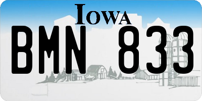 IA license plate BMN833