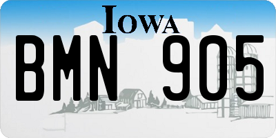 IA license plate BMN905