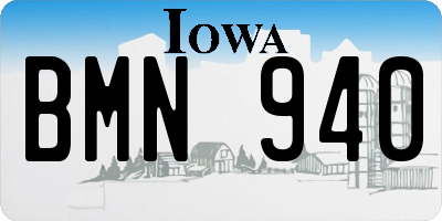 IA license plate BMN940
