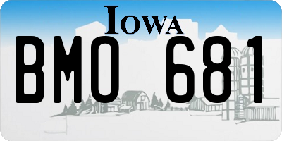 IA license plate BMO681