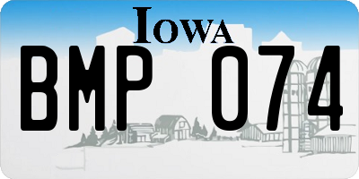 IA license plate BMP074