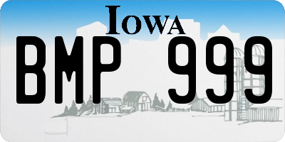 IA license plate BMP999